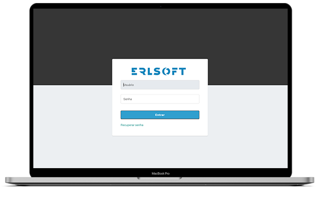 Software ERL Soft em um notebook
